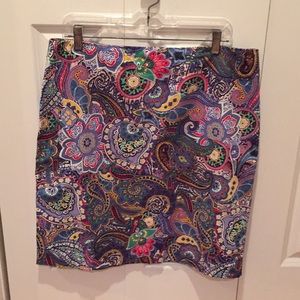 Talbots Summer Print Skirt Size 14P